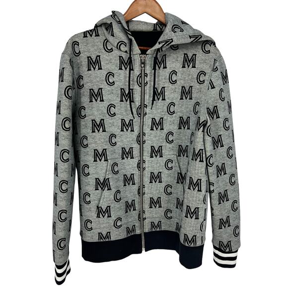 MCM Monogram Zip-up Hoodie In Grey - Picture 5 of 13